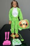 Mattel - Barbie - Cutie Reveal - Barbie - Wave 6: Costume - Puppy in Green Frog Costume - Doll